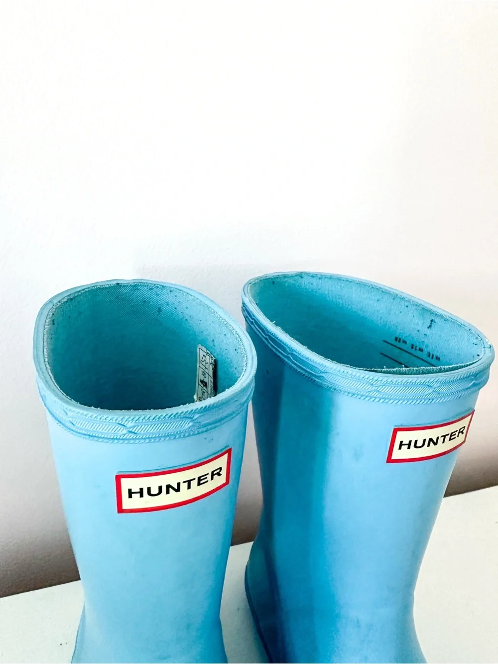 Hunter Kids US 12 light Blue Rubber Rain Boots GUC